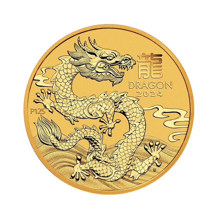 1/10 oz Lunar Gold Coin 2024 front