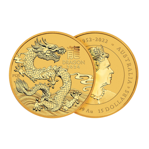 Thumbnail 1/10 oz Lunar Gold Coin 2024 angle 1