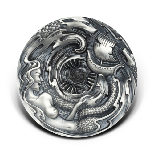 Thumbnail 3 troy ounce zilveren munt Scylla and Charybdis Evil Within 2020 voorkant