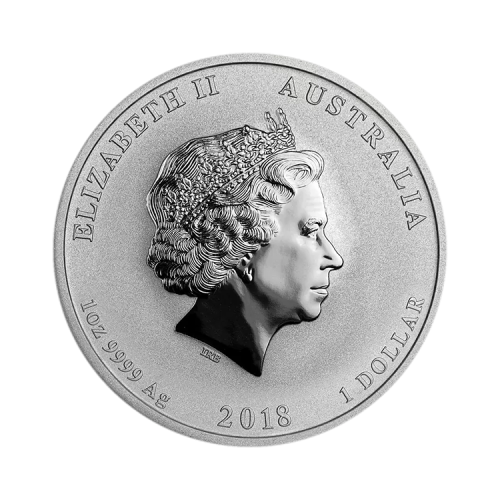 Thumbnail 1 oz Lunar Zilveren Munt 2018 achterkant