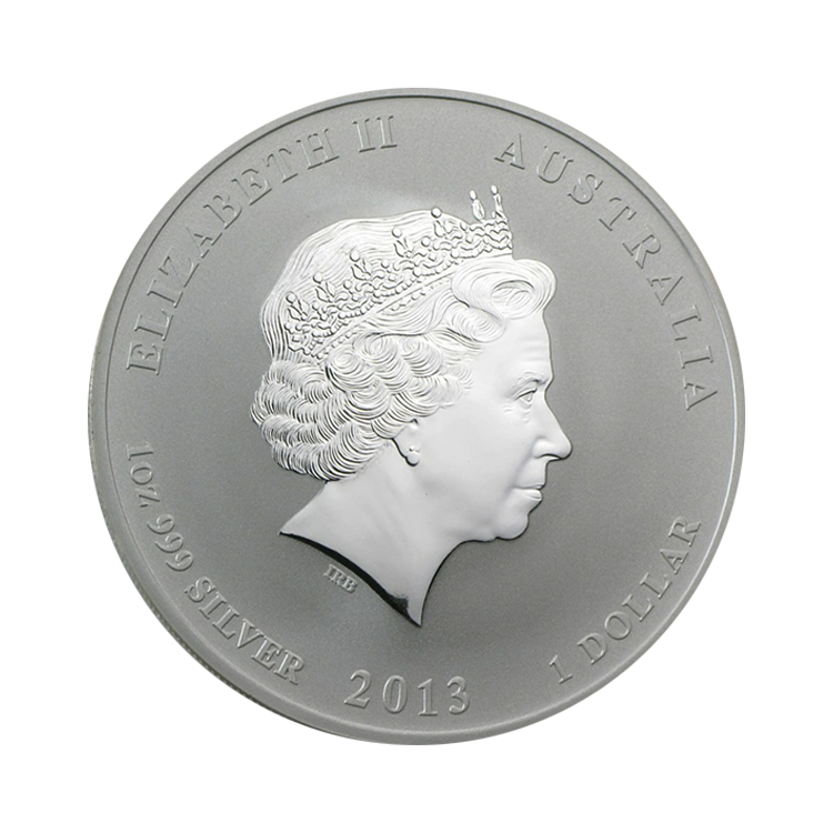 1 oz Lunar Zilveren Munt 2013 achterkant
