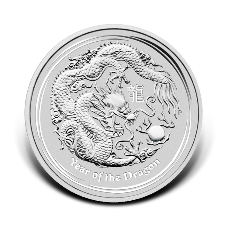 1 oz Lunar Zilveren Munt 2012 voorkant