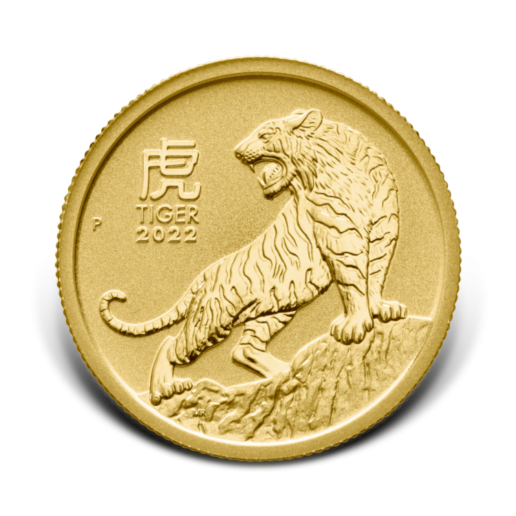 1/4 oz Lunar Gouden Munt 2022 voorkant