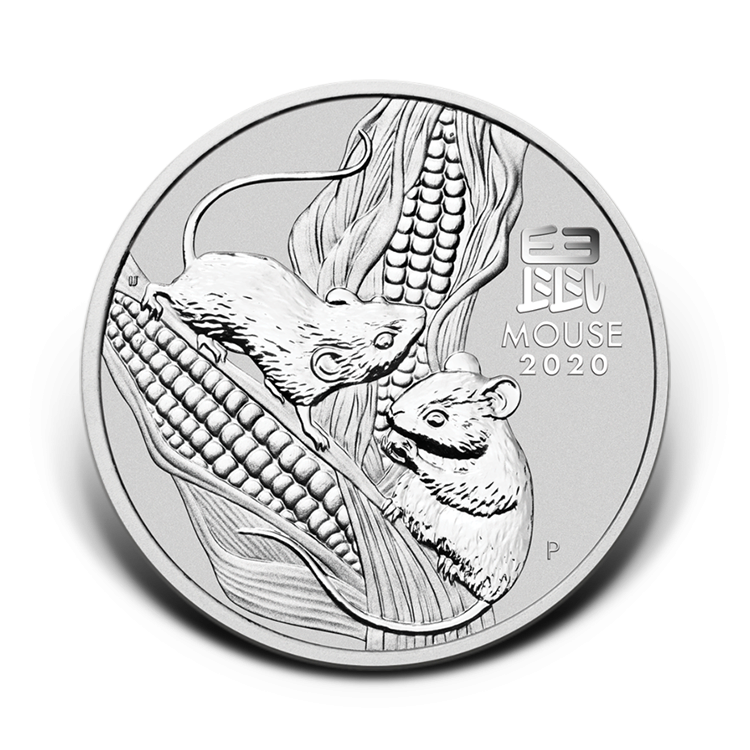 1 oz Lunar Zilveren Munt 2020 voorkant