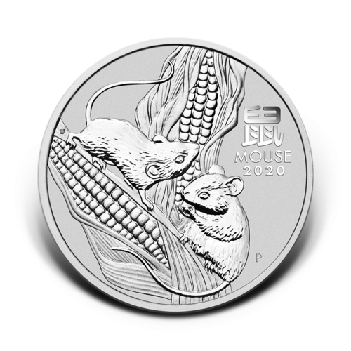 Thumbnail 1 oz Lunar Zilveren Munt 2020 voorkant