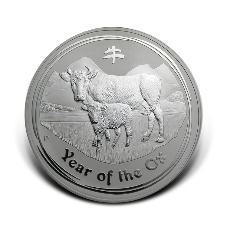 1 oz Lunar Zilveren Munt 2009 achterkant