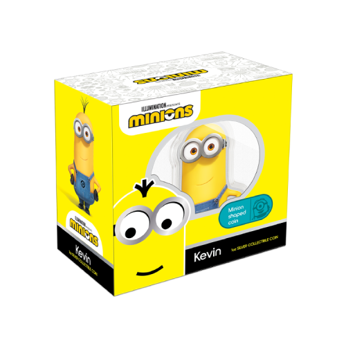 Thumbnail 1 troy ounce zilveren munt Minion vorm Kevin 2021 Proof perspectief 1