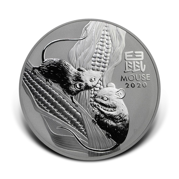 1 kilo Lunar Zilveren Munt 2020 voorkant