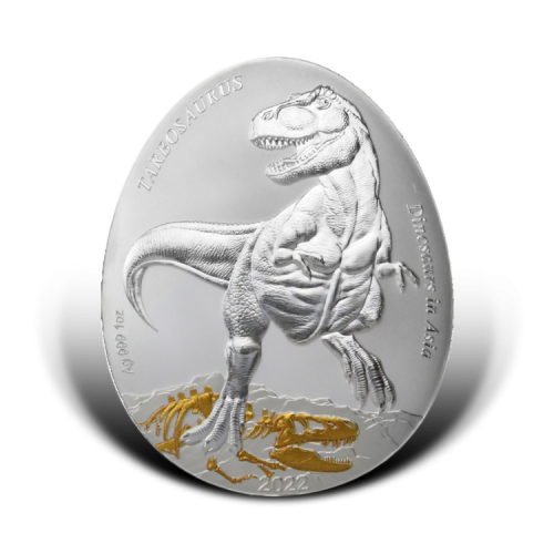 Thumbnail 1 troy ounce zilveren munt Dinosauriërs in Azië - Tarbosaurus perspectief 3