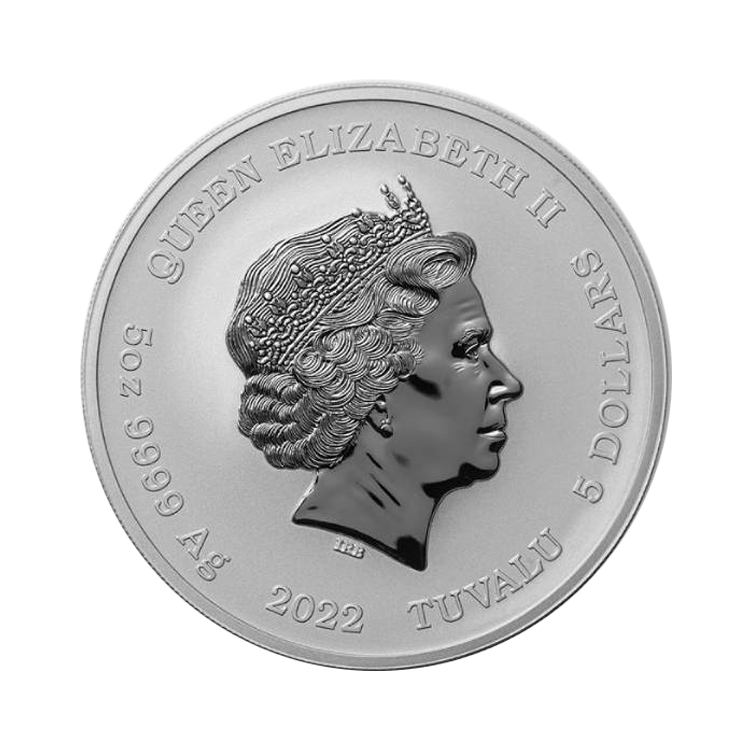 1 troy ounce zilveren munt goden van Olympus Hera 2022 antieke afwerking achterkant