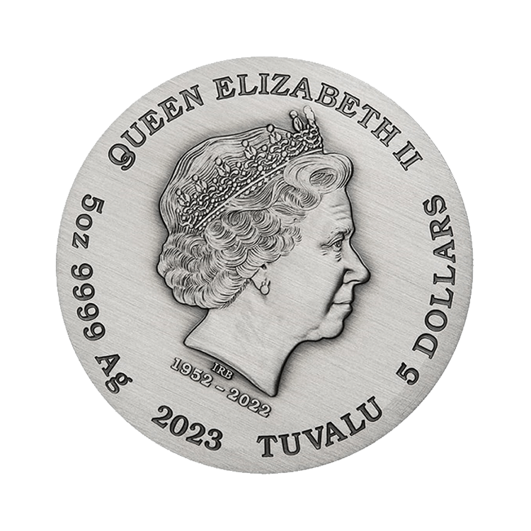 5 oz Lunar Zilveren Munt 2023 achterkant