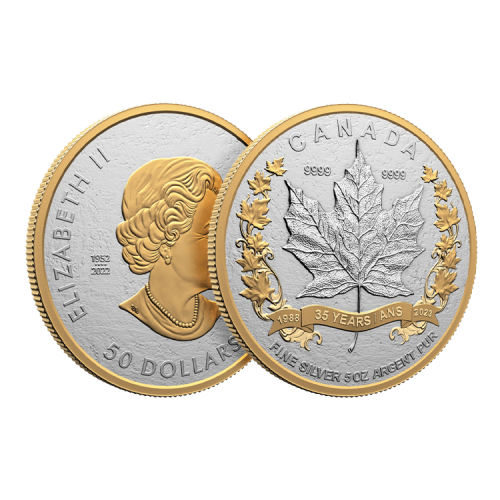 Thumbnail 5 oz Royal Canadian Mint Zilveren Munt 2023 perspectief 1
