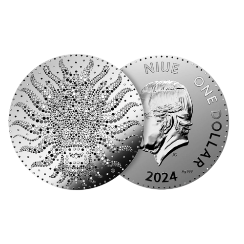 Thumbnail 2 troy ounce zilveren munt Niue Jaar van de Draak 2024 Prooflike perspectief 1