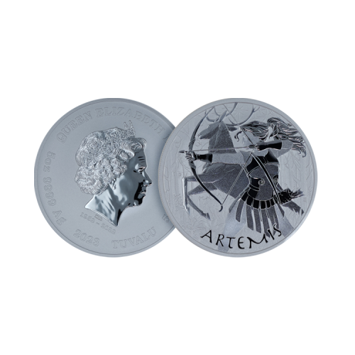 Thumbnail 5 troy ounce silver coin Gods of Olympus Artemis 2023 angle 1