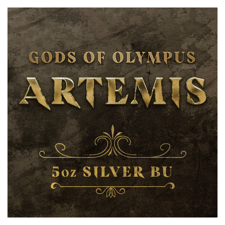 5 troy ounce silver coin Gods of Olympus Artemis 2023 angle 2