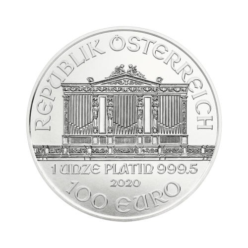 Thumbnail 1 oz Philharmoniker Platina Munt 2024 achterkant