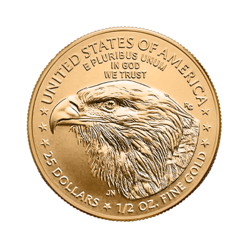 Thumbnail 1/2 oz gouden American Eagle munt achterkant
