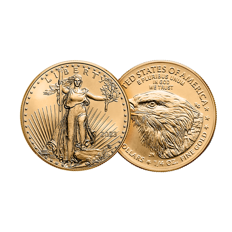 1/4 oz American Eagle Goldmünze 2024 angle 1