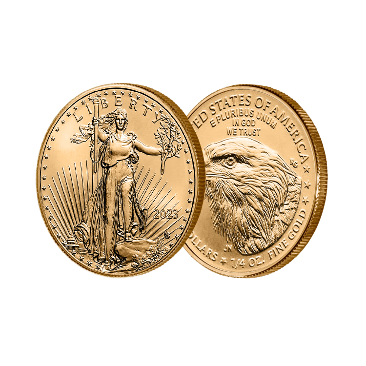 1/4 oz American Eagle Goldmünze 2024 angle 2
