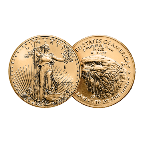 Thumbnail 1/10 oz American Eagle Goldmünze 2024 angle 1