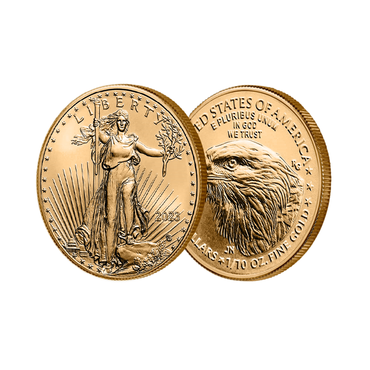 1/10 oz American Eagle Goldmünze 2024 angle 2