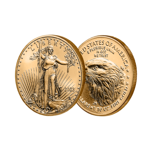 Thumbnail 1/10 oz American Eagle Goldmünze 2024 angle 2