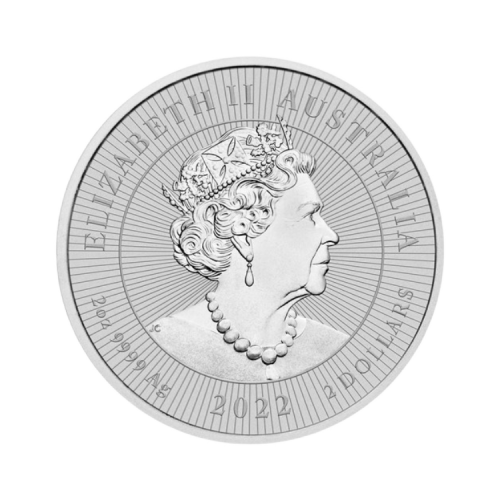 Thumbnail 2 troy ounce zilveren Piedfort Dingo - volgende generatie 2022 achterkant