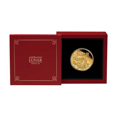 Thumbnail 1 oz Lunar Proof Gouden Munt 2024 perspectief 2