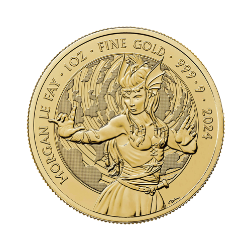 Thumbnail 1 troy ounce gouden Morgan Le Fay munt 2024 voorkant