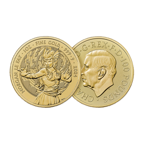 Thumbnail 1 troy ounce gouden Morgan Le Fay munt 2024 perspectief 1