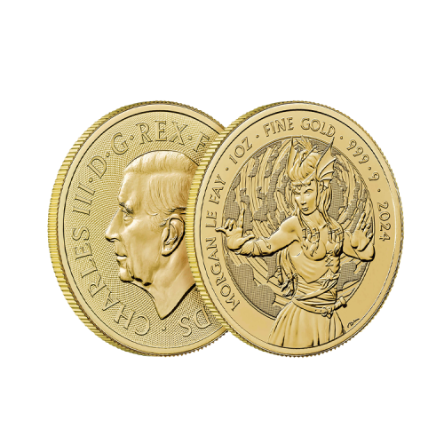 Thumbnail 1 troy ounce gouden Morgan Le Fay munt 2024 perspectief 2