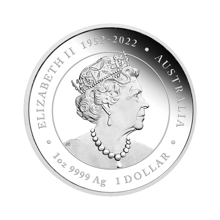 1 oz Lunar Zilveren Munt 2024 achterkant