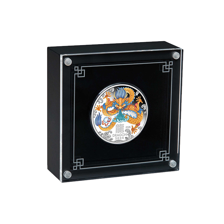 1 oz Lunar Zilveren Munt 2024 perspectief 2