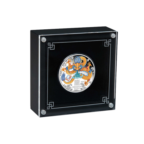 Thumbnail 1 oz Lunar Zilveren Munt 2024 perspectief 2