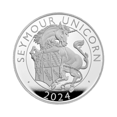 Thumbnail 5 oz Tudor Beasts Zilveren Munt 2024 achterkant
