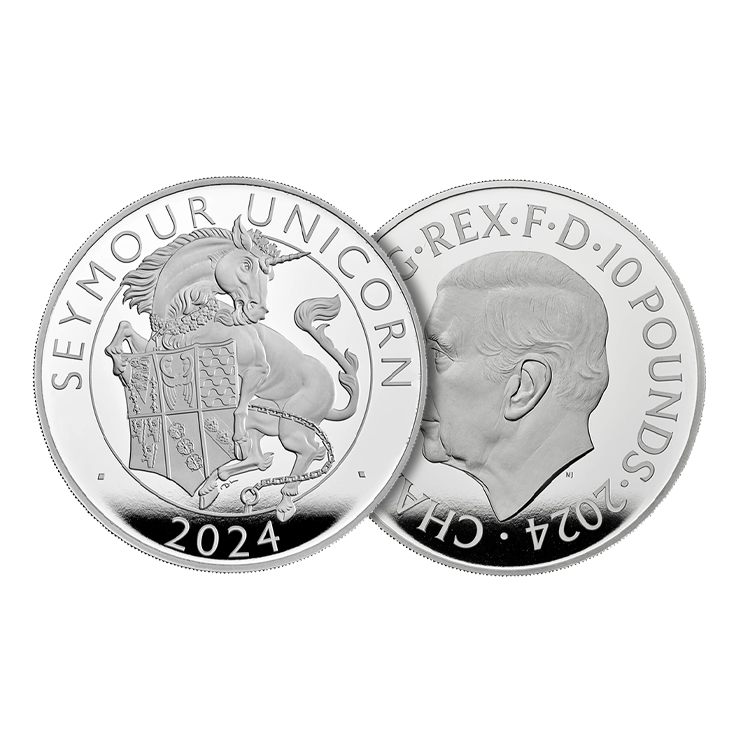 5 oz Tudor Beasts Zilveren Munt 2024 perspectief 2
