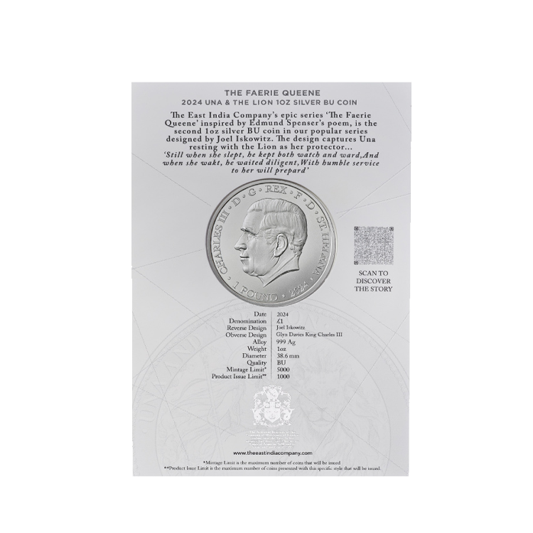 1 oz Queens Beasts Silbermünze 2024 back