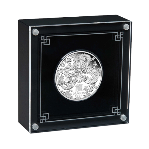 Thumbnail 1 oz Lunar Zilveren Munt 2024 perspectief 1