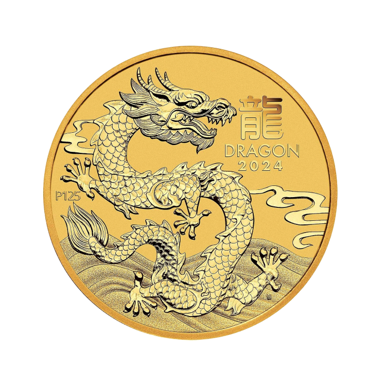 2 oz Lunar Gouden Munt 2024 voorkant