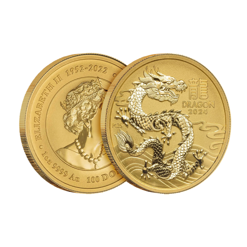 Thumbnail 1 oz Lunar Gold Coin 2024 angle 2