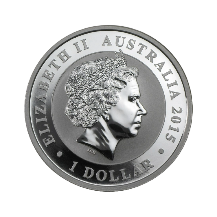 1 oz Kookaburra Zilveren Munt 2015 achterkant