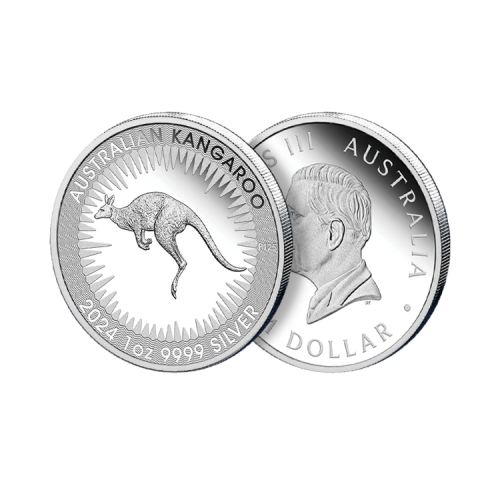 Thumbnail 1 troy ounce zilveren munt Kangaroo 2024 Proof perspectief 2