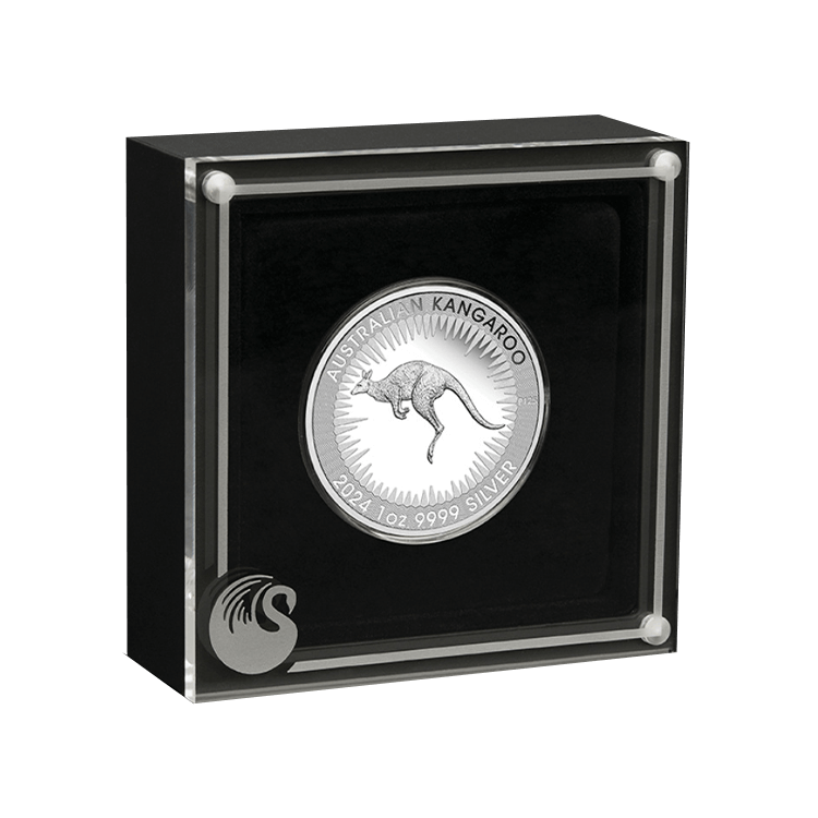1 troy ounce zilveren munt Kangaroo 2024 Proof perspectief 3
