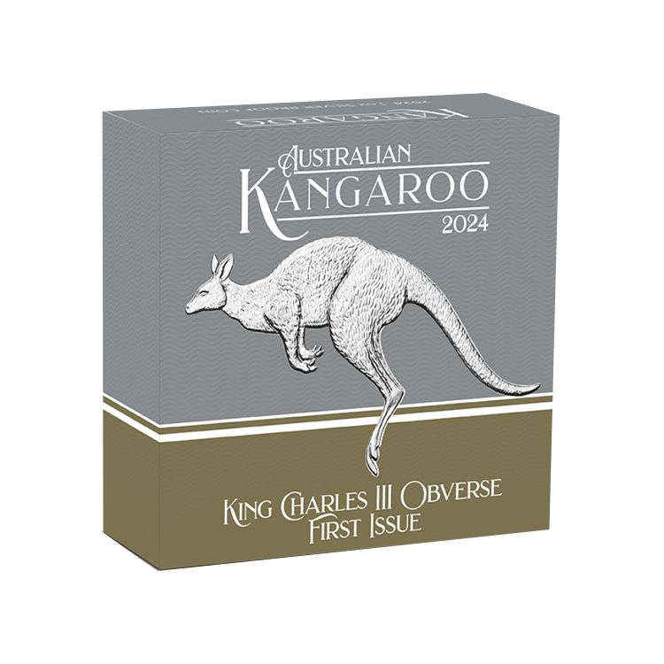 1 troy ounce zilveren munt Kangaroo 2024 Proof perspectief 4