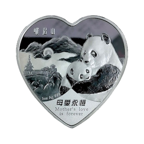 Thumbnail 1 troy ounce zilveren proof munt Mother’s Day Forever Rose Panda 2022 back