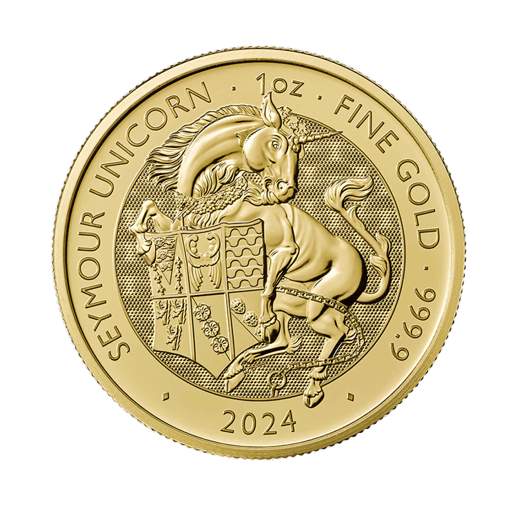 1 oz Tudor Beasts Gouden Munt 2024 voorkant