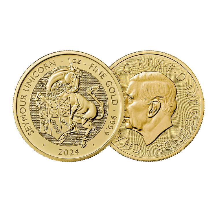 1 oz Tudor Beasts Gouden Munt 2024 perspectief 1