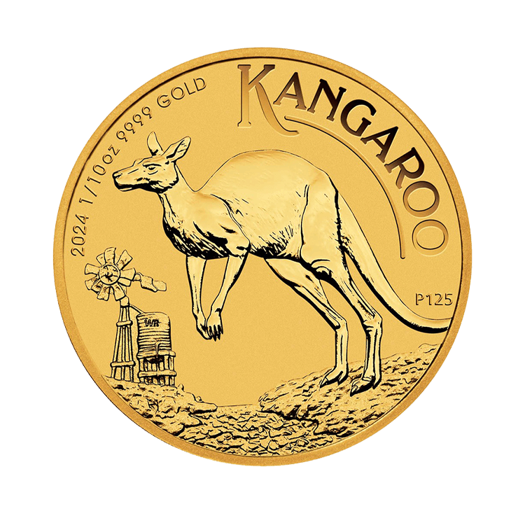 1/10 oz Kangaroo Gouden Munt 2024 voorkant