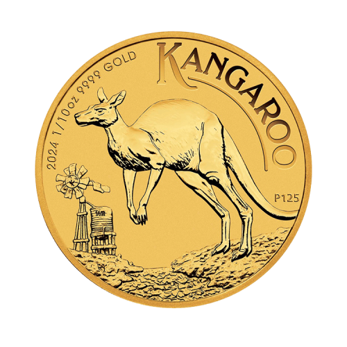 Thumbnail 1/10 oz Kangaroo Gouden Munt 2024 voorkant