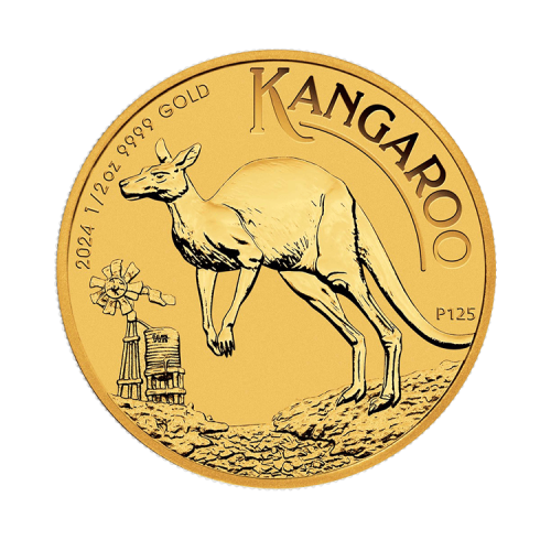 Thumbnail 1/2 troy ounce gouden Kangaroo 2024 voorkant